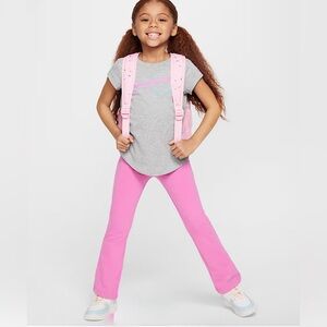 Nike gray short sleeve t-shirt and pink flare leggings set /Size: 12 months